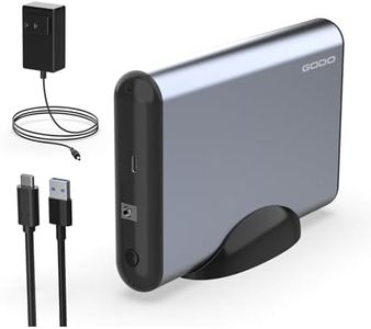 GODO 3.5-inch 2.5 3.5 SATA HDD External Hard Drive Enclosure,USB 3.0 to Aluminum HDD Docking Station with Bracket,Support UASP,12V Power Adapter Type C 18TB-Grey,Can Support 100-240v Voltage Usage