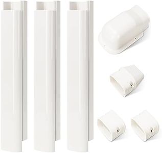 3" W 4.2Ft L Line Set Cover Kit for Mini Split Air Conditioners Decorative PVC Slim Line Cover for Central AC & Heat Pumps Systems Tubing Cover