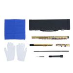 Pissente 16 Key C Flute, Brass Student Flute for Beginners with Case Cleaning Kit, Hand Polished Tone Bright Resonant, Great Music Lovers
