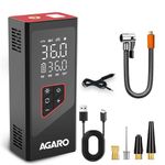 AGARO Regency Cordless Tyre Inflator, Portable Air Compressor,Flash Light, Power Bank,Multipurpose Use,Rechargeable,Up to 150 Psi Air Pump for Car, Bike,Foot Balls,Inflatables