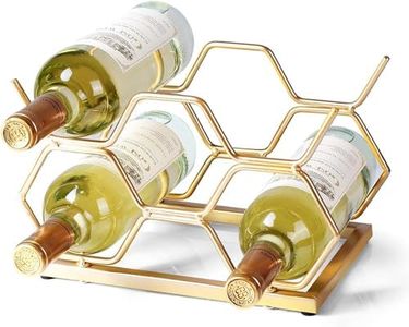 LESUNTINGKY Stylish Countertop Wine Rack for 5 Bottles - Elegant Metal Wine Holder for Home Decor