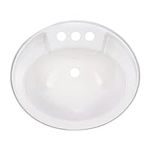 RecPro Oval RV Bathroom Sink | Whit