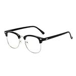 BAIWANLHC Blue Light Blocking Glasses Clear Lens Vintage Metal Frame Eyeglasses Anti Glare Glasses for Work, Playing Games, Playing Computer