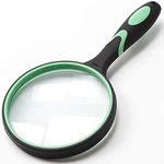 10X Handheld Reading Magnifier, 100mm Large Real Magnifying Glass Lens for Book Newspaper Reading, Classroom Science Insect and Hobby Observation