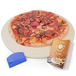 Cast Elegance Durable Thermal Shock Resistant Thermarite Pizza and Baking Stone for Oven and Grill, Includes Recipe E-Book & Cleaning Scraper, 12.5 inch Round, 5/8th inch Thick