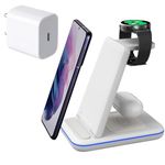 Unigen Unidock 350 23W Foldable Fast Wireless Charging Station [With 20W Pd Charger] For All Wireless Compatible Smartphones/Galaxy Watch 5/4/3/Active 2 & Buds (Wtad) - White