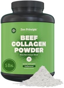 Zen Principle Grass-Fed Collagen Peptides 5 lb. Custom Anti-Aging Hydrolyzed Protein Powder for Healthy Hair, Skin, Joints & Nails. Paleo and Keto Friendly, GMO and Gluten Free, Pasture-Raised Bovine.