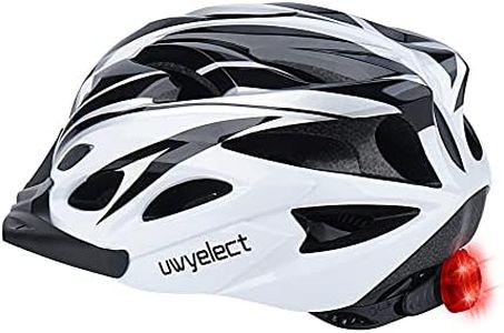 uwyelect Adult Bike Helmet with LED Light,Lightweight Integrally Sport Mountain Bicycle Helmet Adjustable Size 58 to 62CM for Men Women Cycling Helmet CPSC CE Safety Certified