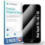 smartect Glass Screen Protector [3 Pieces, Ultra-Clear] for iPod Touch 7G / 6G / 5G, HD Protective Film Anti Scratch, Bubble Free, 9H Hardness, Ultra Resistant