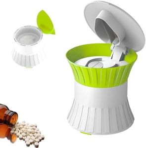 Pill Crusher Cutter Splitter for Large and Tiny Pills 3-in-1, Pill Grinder with Small Medicine Pill Organizer,Pill Crusher Fine Powder,Portable Travel Sized(Green)