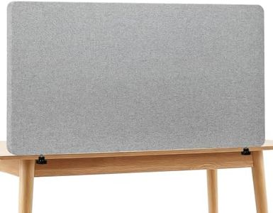 Desk Privacy Panel 24" x 60" Sound Absorbing Noise Visual Isolate Table Divider Panel Clamp-on/Screw-on Acoustic Partition Table Panel for Student Study Reception Area Office Library