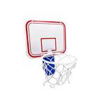 Linkin Sport Office Basketball Hoop Clip for Trash Can Basketball Game Small Basketball Board Clip for Waste Basket in Restroom Bed Room Bathroom and Office (Blue/White, 6.3" x 7.9")