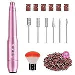 Portable Electric Nail Drill File Machine with Acrylic Nail Kit Set Professional 20000rpm Manicure Pedicure with Sanding Bands Brush for Nail Art Gel Nail Polish Tips Clippers