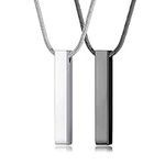 MILACOLATO Mens Necklaces Stainless Steel Bar Pendant Necklace for Men and Women Couples Necklaces 22 Inches Snake Chain Unisex