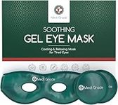 Medi Grade Cooling Eye Mask for Puffy Eyes with Cooling Eye Pads and Insulated Thermo-Bag - Ice Cold Gel Eye Mask for Morning/Night Skincare Routine and Reducing Dark Circles - Soft Eye Cooling Mask