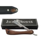 Jack Shaver® Cut Throat Razor Kit, Professional Barber Razor for Men, Shavette With Leather Cover, Premium Straight Edge Razor, Quality Edge Moustache & Beard Shaving Single Blade