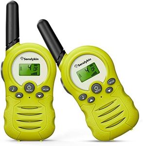 Sorulykin Kids Walkie Talkies 22 Channel, 2 Way Radio Up to 3KM Range Handheld Interphone, Children's Walkie-Talkies for Boys and Girls to Outside Adventure Gear to Camping Hiking Games, Green 2 Pack