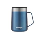 Contigo Streeterville Stainless Steel Travel Mug with Splash-Proof Lid, Vacuum-Insulated Tumbler for Coffee and Tea with Handle and Grip Base to Prevent Slipping, Blue Corn, 14 oz (414 mL)