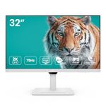 BenQ GW3290QT 31.5" IPS 2k QHD Monitor| USB-C(65W PD)| Coding Mode| 99%sRGB|Daisy Chain| Height Adjust| 75Hz| Eye Safe Certified| Brightness Intelligence| Noise Filter Speaker| HDMI|DP|USB Hub (White)