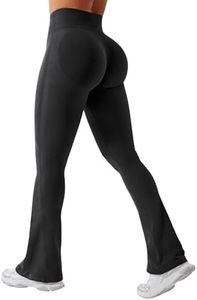 YEOREO Mini Flare Leggings Womens Workout Butt Lifting Legging Hidden Scrunch Seamless Impact Lilliean Yoga Pants Black M