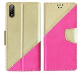 SBMS Flip Cover for LG W11 Back Cover Case with Magnatic Closure | Inbuilt Stand | Card & Money Pocket (MultiPink)