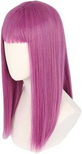 Topcosplay Kids Girls Wig Purple Long Straight Cosplay Wig Halloween Costumes Wigs