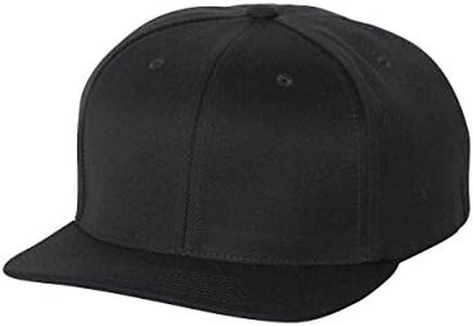 Flexfit Mens 110 Classic Snapback Baseball Cap, Black, Black, One Size