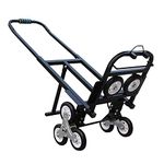 INTBUYING Stair Climbing Cart 420LB Capacity Thicken Carbon Steel Portable Folding Hand Truck Heavy Duty for Transporting Carrying with 2 Backup Wheels