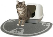Evelots Cat Litter Mat, Traps Mess from Box, Protects Floors, Urine-Proof, Easy to Clean Litter Box Mat, Machine Washable, Soft on Kitty Paws, Absorbent, Waterproof, Stays in Place, Unscented, Grey