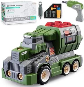 EKU EASYKU 11inches Large Take Apart Toys Army Trucks for Boys Girls Kids 3-5 6-8 Year Old Military Missile Vehicles Electric Drill Set Assembly Toy Gifts