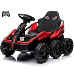 Voltz Toys 24V 6-Wheel UTV Ride-On Car for Kids, 4WD, Remote Control, EVA Tires, Kids Electric Vehicle, Battery-Powered Kids Car, Outdoor Adventure Toy for Ages 3-8 (24V, Red)