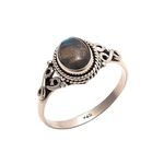 Labradorite Stone Ring 925 Sterling Silver Statement Ring For Women Size UK R Natural Gemstone Ring Handmade Ring Christmas Gifts Ring Jewelry