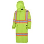 Pioneer Heavy-Duty Waterproof High Visibility Long Coat, Liberal Fit with Full Back Vent, Yellow/Green, L, V1081460-L