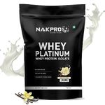 NAKPRO Platinum Whey Protein Isolate 500g Vanilla | 28g Protein, 6.4g BCAA | Trustified Certified 100% Authentic Supplement Powder & No Adulteration | Low Carbs, Fast Absorbing Whey Protein Powder