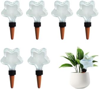 Ansberta Star-Shaped 7.04oz/200ml Plant Watering Globes - 6 Self Watering Globes for Outdoor ＆ Indoor Plants - Automatic,Slow,Self Watering Spikes Care of Plants Everyday