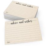 321Done Advice and Wishes Cards (Pack of 50) Blank Well Wishes for Wedding, Bridal, Mr and Mrs, Retirement, Baby Shower - Words of Wisdom - Made in USA, Tan Kraft Look