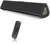 OWAIZU Compact Soundbar for TV PC 16-Inch Wired & Wireless Bluetooth Sound Bar Speakers Mini Home Theater Surround Remote Control,Supports Optical/AUX/Coax/USB Stick Input