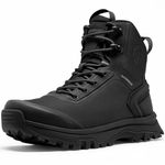Coostar Tactical Boots for Men Lightweight Military Combat Boot Side Zipper Motorcycle Hiking Work Boots Waterproof 8 Inches, Black, 9