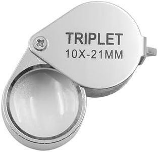 NUZAMAS 10 x 21mm Jewellers Loupe Magnifying Glass Jewelers Loupe Antiques Pocket Magnifier Folding Jewellery Magnifier Eye Loop for Diamonds Jeweller Coins Stamps