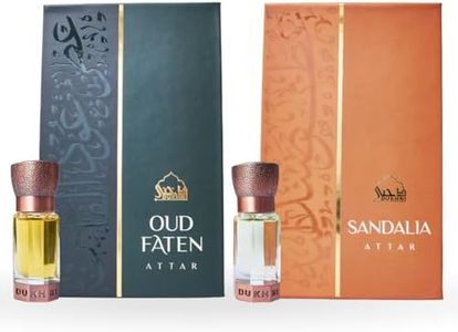 Dukhni Oud Faten Attar & Sandalia Attar 6ml Oudh Perfume Oil & 6ml Sandalwood Oil | Arabian perfume oil for men and women, 100% Pure, arabic fragrances, Islamic & Eid gifts
