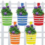 TrustBasket Round Ribbed Railing Planters 15 Cm X 15 Cm Multicolour