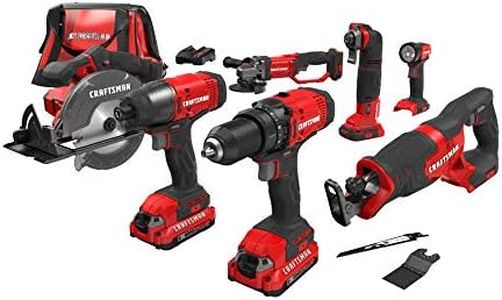 CRAFTSMAN V20 Power Tool Combo Kit, 9-Tool Cordless Power Tool Set with 2 Batteries and Charger (CMCK700D2)