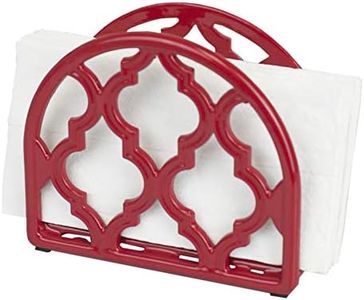 Home Basics Lattice Collection Cast Iron Napkin Holder (Red)