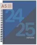 Rileys 2024-2025 18-Month Academic Weekly Planner - Geographic Weekly & Monthly Agenda Planner, Flexible Cover, Notes Pages, Twin-Wire Binding (20 x 15 cm, Blue)