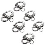 PETSTARCX 6Pack Snap Shackle Quick Release Bail Rigging Sailing Boat Marine Part Depot Stainless Steel Swivel Eye Snap Shackle (52mm)