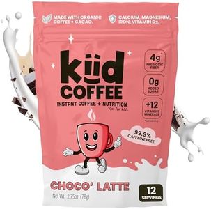 Kiid Coffee - 99.9% Caffeine-Free Organic Coffee for Kids - As Seen on Shark Tank - 12 Vitamins & Minerals, 4g Prebiotics, 0g Sugar - Non-GMO & Gluten-Free - Healthy Snack - Chocolate - 12 Servings