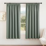 PONY DANCE Blackout Thermal Curtains - Living Room Pencil Pleat Curtain 2 Panels Set Light Filter Super Soft Curtains Home Decorative, W66 X L72, Sage Green