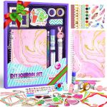 BALORIZ DIY Journal Kit for Girls - Gifts for Girls Ages 8 9 10 11 12 13 14 Year Old, Christmas Birthday Gifts Ideas for Girls - Art & Crafts for Tween, Stationery Kit Kids Scrapbook Kit & Diary Set