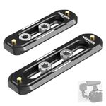 NEEWER 2 Pack Mini NATO Rail Set, 2.4"/60mm & 3"/75mm QR NATO Rail with Safety Pins, 1/4" Screws for NATO Clamp Top Handle Side Handle Camera Cage Monitor Mount, Compatible with SmallRig Cage, UA033