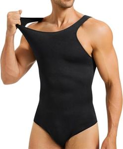 Gotoly Herren Shapewear Bodysuit Bauchweg Stark Formend Full Body Shaper Workout Tank Tops Kompressionsshirt Unterhemden Abnehmen Shaping Taillenformer Figurformend Unterwäsche Bodys für Männer